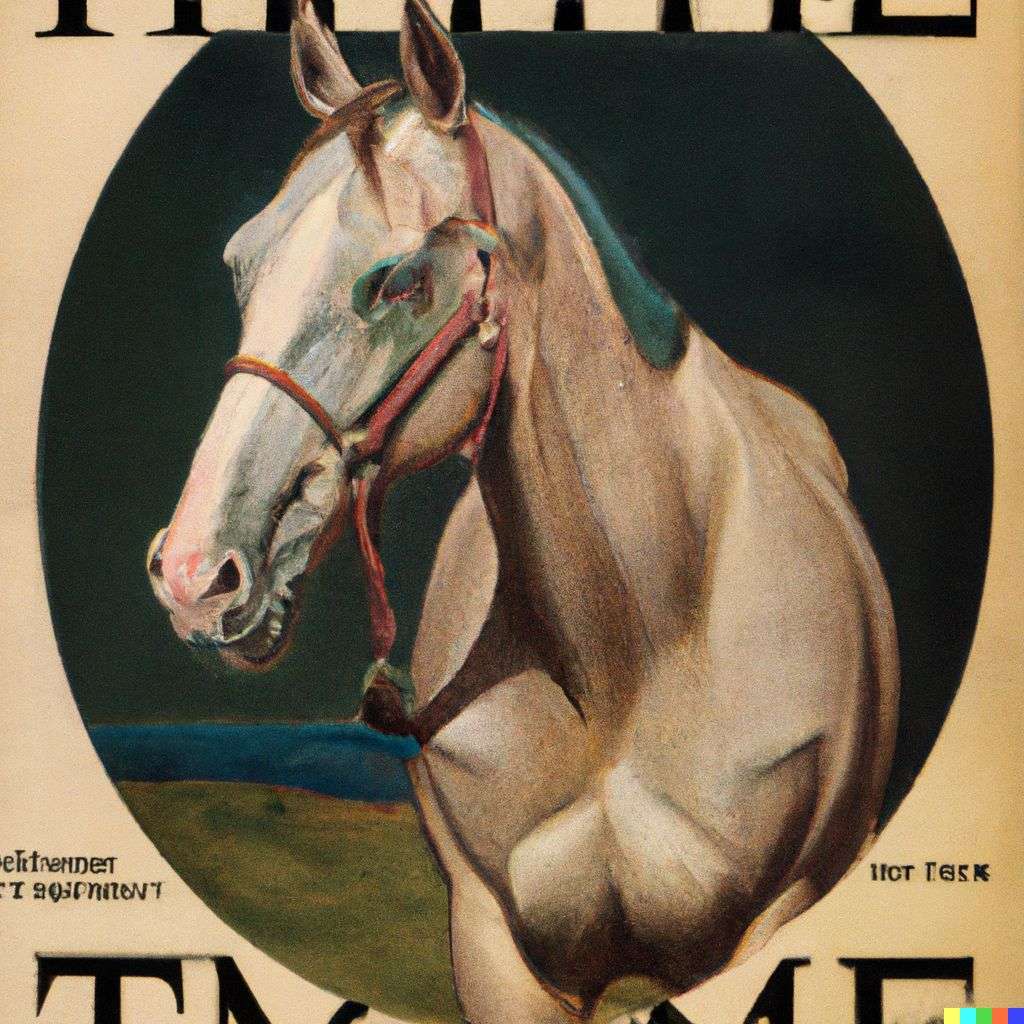 a horse, front cover of Time magazine, 1930